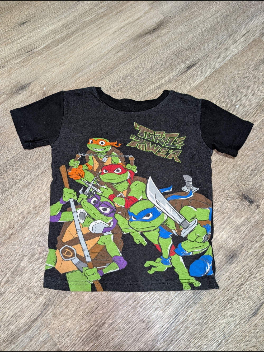 Teenage Mutant Ninja Turtles Kids 8 Cotton Black Pajama Short Sleeve Tee